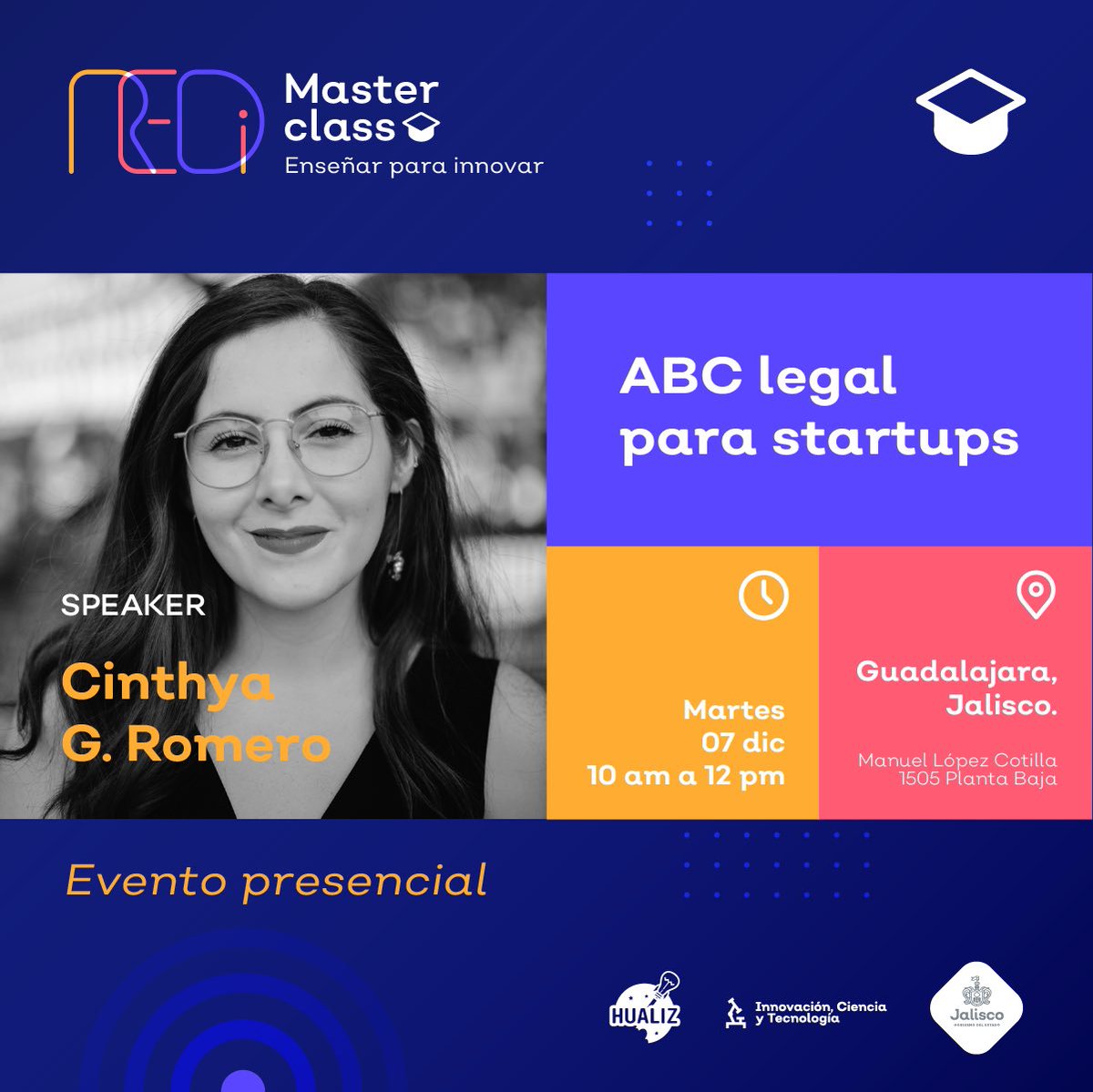 novusconcilium's tweet photo. 🚨 GUADALAJARA!! 

No se pierdan a la @LaCD_Rom en este evento organizado por nuestrxs amigues de @HualizMx !! 

Estará hablando de nuestro #ABCLegal pata empresas de Software. https://t.co/xoe3akkGqV