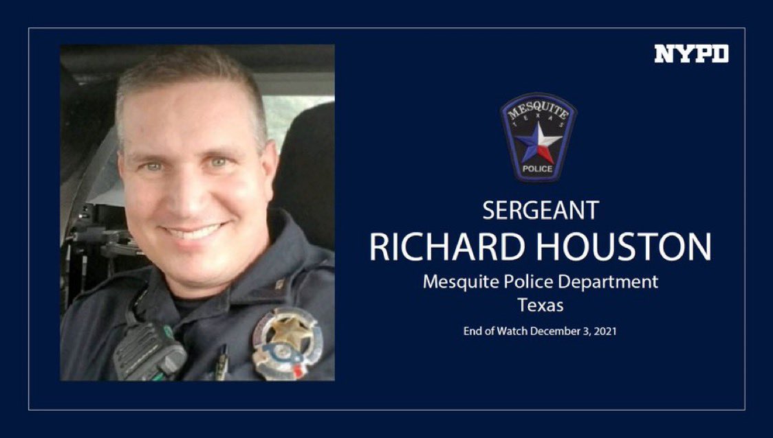bigricanman's tweet image. Rest In Peace @MesquitePD_TX PO Richard Houston who was shot &amp;amp; killed on 12/3/21 while responding to a disturbance. He was a 21 year veteran &amp;amp; leaves behind a wife &amp;amp; 3 children. Please retweet to honor him 💙🖤😞 #BlueLivesMatter #BackTheBlue #StopKillingUs #EnoughIsEnough