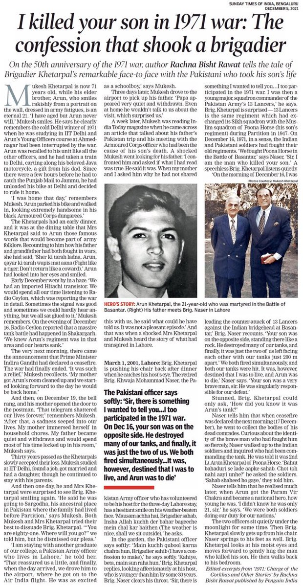 prashant_1978's tweet photo. This 1971 war story of Young officer Arun Khetarpal is fascinating, at the end of the read, I had moist eyes..don’t miss it @narendramodi @rajnathsingh @37VManhas @majorgauravarya https://t.co/xswD9st1WJ