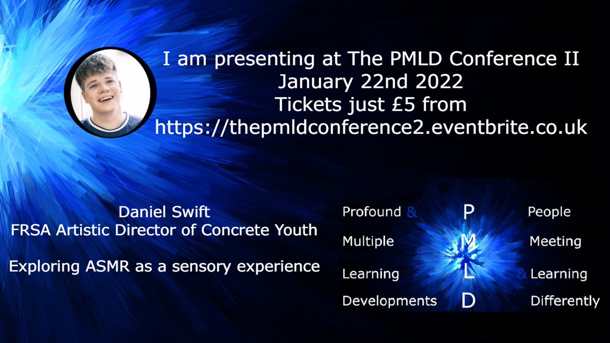 Such a brilliant announcement for a Sunday! <a href="/_danielswift/">Daniel Swift</a> of <a href="/concrete_youth/">Concrete Youth</a> (have you seen their winter show?) is to be the 18th presenter  so far for The PMLD Conference II which launches on Jan 22nd and runs until the end of February thepmldconference2.eventbrite.co.uk (Tickets £5.98)