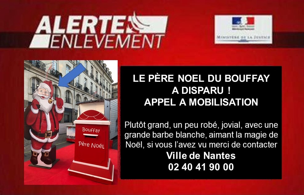 CLBouffay's tweet photo. 😱Le Père Noël Place du Bouffay a disparu 😱 Aidez nous à le retrouver en partageant largement !! Les enfants (et les plus grands !) sont tristes 😭!! Sans lui la magie de Noël n'est plus la même 🎅🎄🎁📮#Nantesenfetes #nantes #noel #perenoel #bouffay https://t.co/tVS7XSSXHA