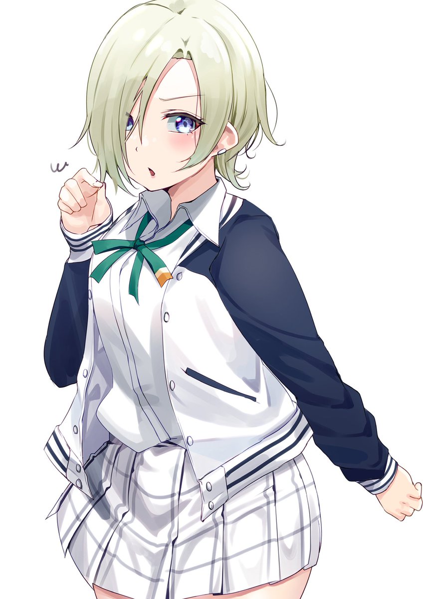 1girl nijigasaki academy school uniform solo school uniform skirt jacket short hair  illustration images