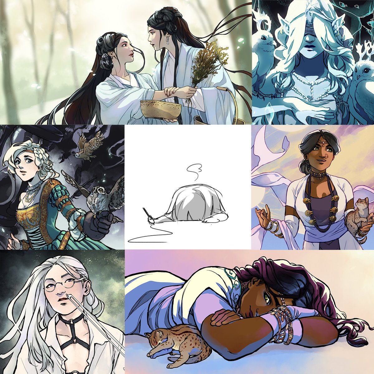 I see #artvsartist is making rounds again

This also doubles as this year's art summary, as these are all the personal illustrations I've done this year.
I'm a bit sad there aren't more, but at least I'm happy with those I did :,) 