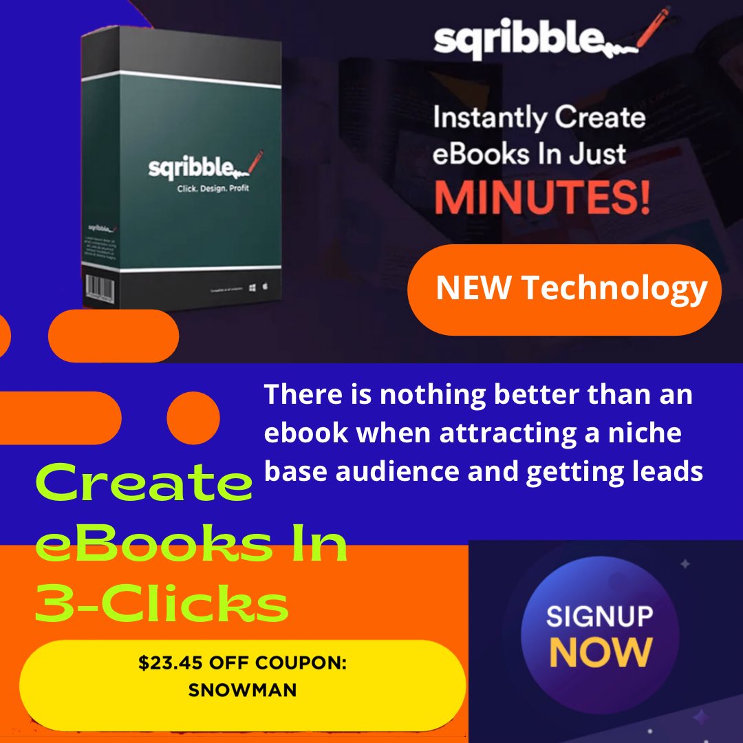 Sodyo020's tweet photo. Sqribble is a cloud-based tool that’ll help you create a high-quality eBook in a few clicks within a few seconds/minutes. It’s mostly known for its well-designed and professional looking eBooks.
https://t.co/B1bx27N5vm https://t.co/HtFCdNbE6D