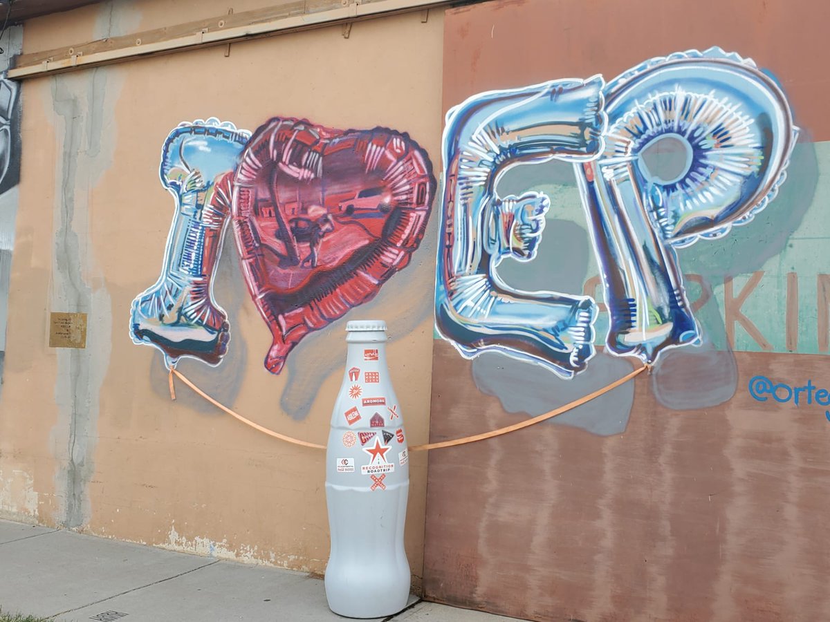 CocaColaSWB's tweet photo. Our #ElPaso team showed the Anniversary Bottle around town, including all the beautiful artwork scattered throughout the Sun City. The Holiday Lights Parade was also a sight to see! Check out more pictures &amp; the #RecognitionRoadtrip map at https://t.co/AtpQZ77wtn. https://t.co/8ZgY3Y9qIt