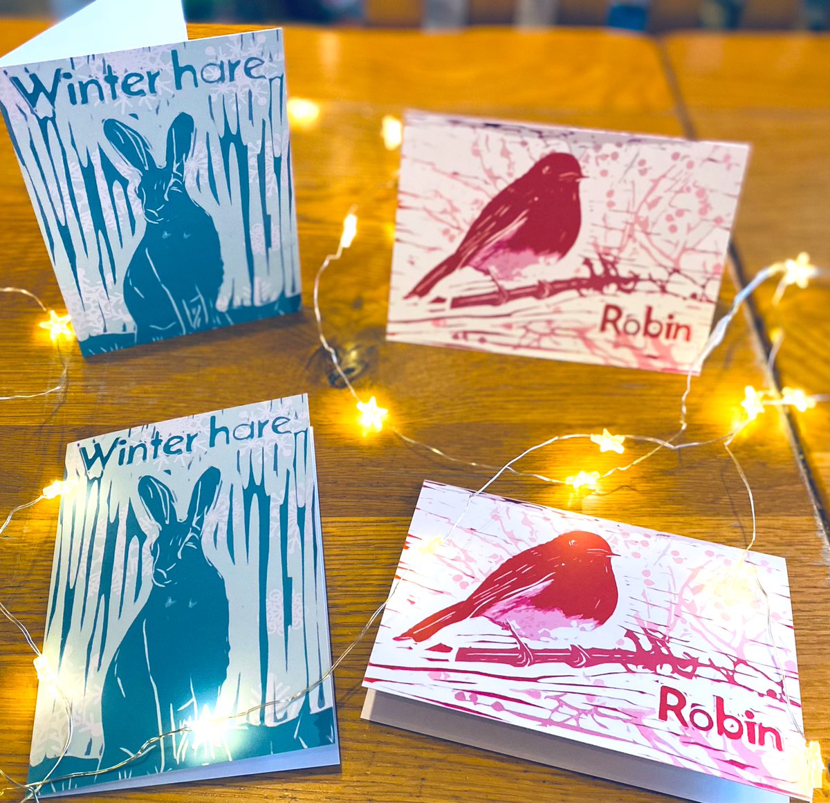 seaternprint's tweet photo. Back by popular demand! ❄️💙❤️ You can find Winter Hare & Robin festive cards online at https://t.co/eA87ebrcjC #WinterHare #Robin #ChristmasCards #OnlineShop #SeaTernPrint https://t.co/NsPFbZvDvk
