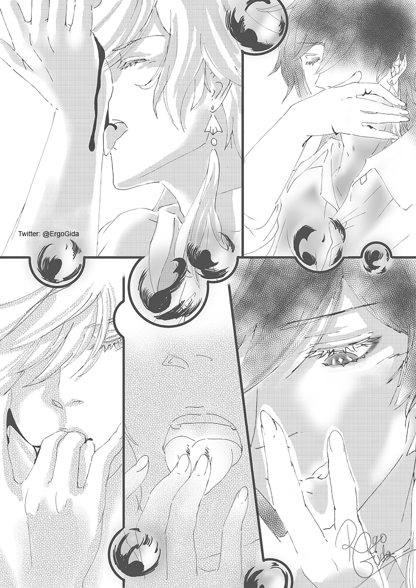 ErgoGida's tweet photo. Late submission for @tartaliweek 
(last one 😣, no more time for the missing two...meh....😭)
Promt: Pocky Day
NSFW prompt: Wet dreams
💧🔶
'You made me something?' 

#tartaglia #childe #zhongli #TartaLiWeekRound2 #tartali #タル鍾 https://t.co/PdhVRcYdFt