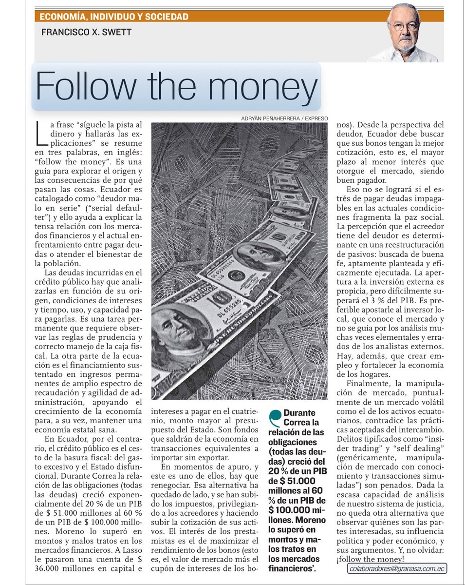¿Cui bono? - ¿quién se beneficia? La respuesta es: follow the money! Si es acreedor será favorecido, si es ciudadano pagará la cuenta. La forma de cambiar esa realidad es renegociando, reestructurando y refinanciando los pasivos que GL heredó -$36,000m de sus dos antecesores.