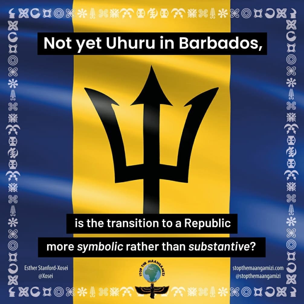 saimurai's tweet photo. Not yet Uhuru in Barbados - is the transition to a Republic more symbolic than substantive?

@Xosei real talk @STOPMAANGAMIZI

https://t.co/acrY5wH6LX https://t.co/gVw1FlwQ4c