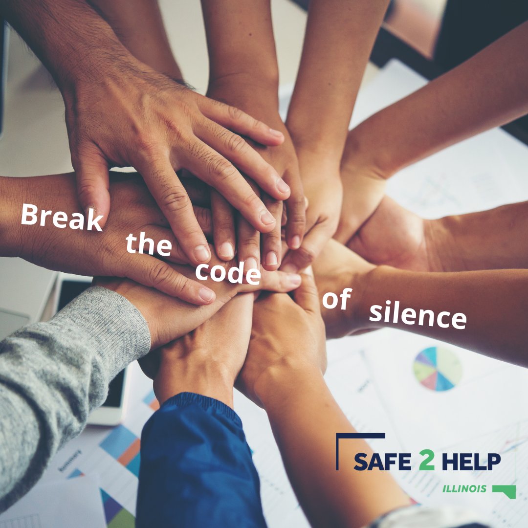 Safe2HelpIL's tweet photo. We all want what's best for our friends and family. That's why Safe2Help Illinois is here as a confidential resource for you to share safety concerns.
Break the code of silence. Make a difference. #SeekHelpBeforeHarm
https://t.co/oUVdd4Q72q // 1-844-4-SAFEIL. https://t.co/XK95kvQpvX