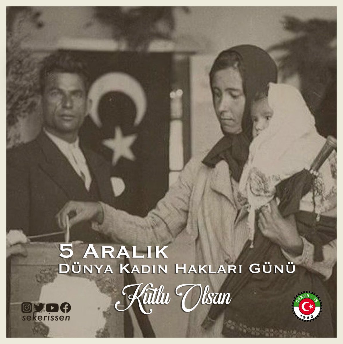 "Ey kahraman Türk kadını, sen yerde sürüklenmeye değil, omuzlar üzerinde göklere yükselmeye layıksın." Mustafa Kemal Atatürk

Türk kadınına seçme ve seçilme hakkının verilişinin 87. yıl dönümünde tüm kadınlarımızın #DünyaKadınHaklarıGünü kutlu olsun!