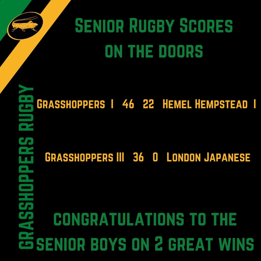 Grasshoppers (@grasshoppersldn) on Twitter photo Congratulations to <a href="/GrasshoppersLDN/">Grasshoppers</a> 1s & 3s with great wins over <a href="/CamelotRufc/">Camelot RUFC</a> <a href="/londonjapanese/">londonjapanese</a>rfc #Rugby #RugbyUnion #RugbyFamily #MiddlesexRugby #WestLondon #Osterley #Isleworth #Brentford #Chiswick #Acton #Hanwell #Kew #Ealing #Richmond #Twickenham #Hammersmith Congratulations to <a href="/GrasshoppersLDN/">Grasshoppers</a> 1s & 3s with great wins over <a href="/CamelotRufc/">Camelot RUFC</a> <a href="/londonjapanese/">londonjapanese</a>rfc #Rugby #RugbyUnion #RugbyFamily #MiddlesexRugby #WestLondon #Osterley #Isleworth #Brentford #Chiswick #Acton #Hanwell #Kew #Ealing #Richmond #Twickenham #Hammersmith