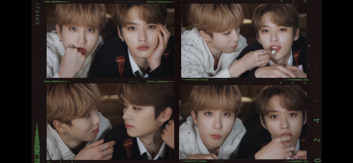 straynations's tweet photo. ah wait omg so the person minho was calling with the “♡” symbol was jisung? he called jisung over to watch a movie with him this is so cute https://t.co/d76eUQTTCg