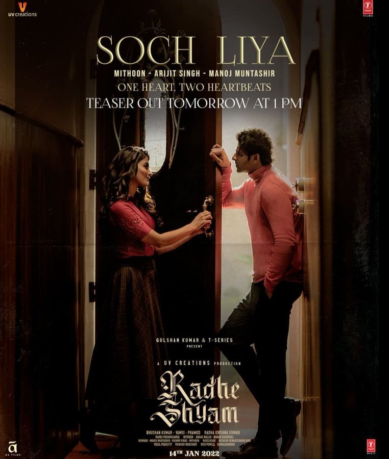ArijitHolics's tweet photo. #SochLiya teaser out tomorrow at 1 PM.

@arijitsingh @Mithoon11 @manojmuntashir 

#RadheShyam https://t.co/ai8zwDGs1q