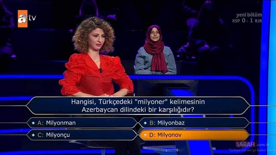 redditaz's tweet photo. Azerbaijan-related question on Turkish 'Who Wants To Be A Millionaire' and the participant's wrong answer
https://t.co/BPIIlURqnR

#Azerbaijan #Turkey https://t.co/U424xddVjO