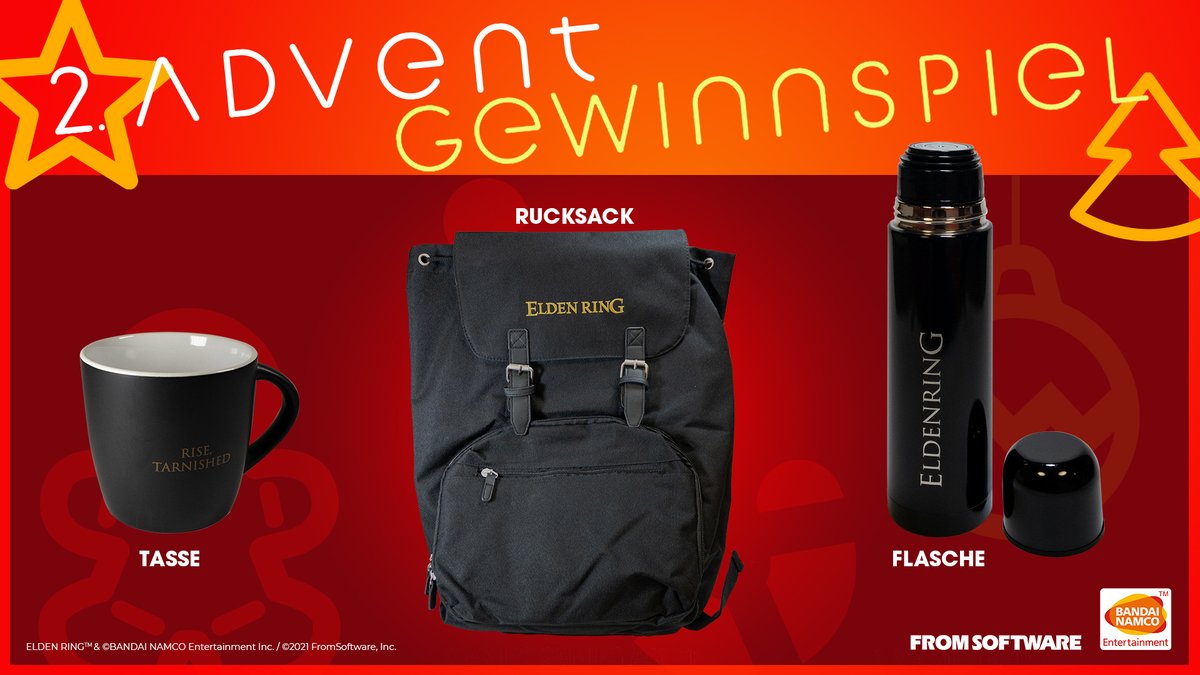 BandaiNamcoDE's tweet image. Zum 2. Advent verlosen wir drei Pakete mit exklusivem #ELDENRING-Merchandise! 💍

Um teilzunehmen: RT + Follow 

TB: fcld.ly/3gh9wce | Ende: 11.12.21