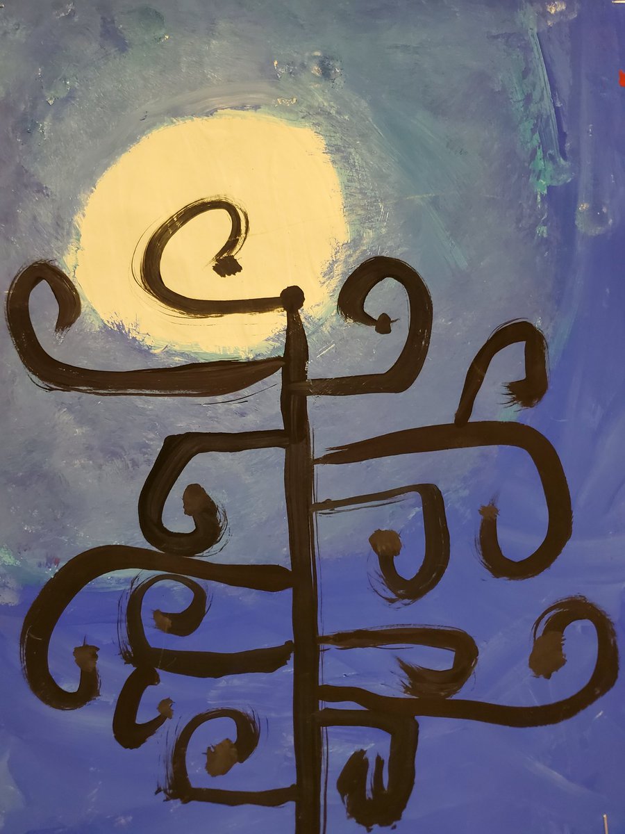 OAP_ART's tweet photo. 2nd grade trees inspired by Gustav Klimt! Students chose any kind of line to repeat for the branches of their trees, then created a nighttime sky using tints and shades of a color of their choice. I am so in love with these.
@oapetersonNISD #oapbettertogether @NISDFineArts https://t.co/xbrjOB3TQZ