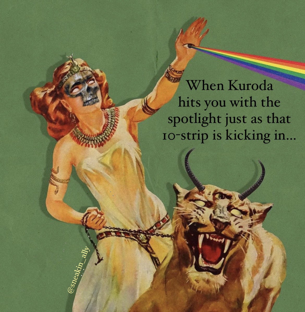 Sneakin_Ally's tweet photo. I can see the light between me and my imaginary tiger. #phish #phishtour #phishmeme #phishmemes #phishlove https://t.co/J39qwoLV7I