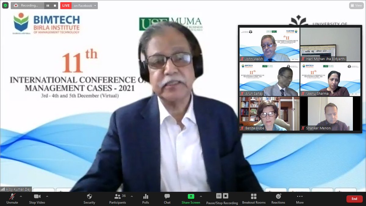 MediaBimtech's tweet photo. Prof. @AjoyKumarDey  gave the valedictory speech for the successful completion of the event and said that the sessions were very impactful. 
@SaloniSinha29  
#CMFM #ICMC2021 #wekeepyoutrending #LifeATBimtech #CaseMethods #ForumManagement https://t.co/JLL8t72BAi