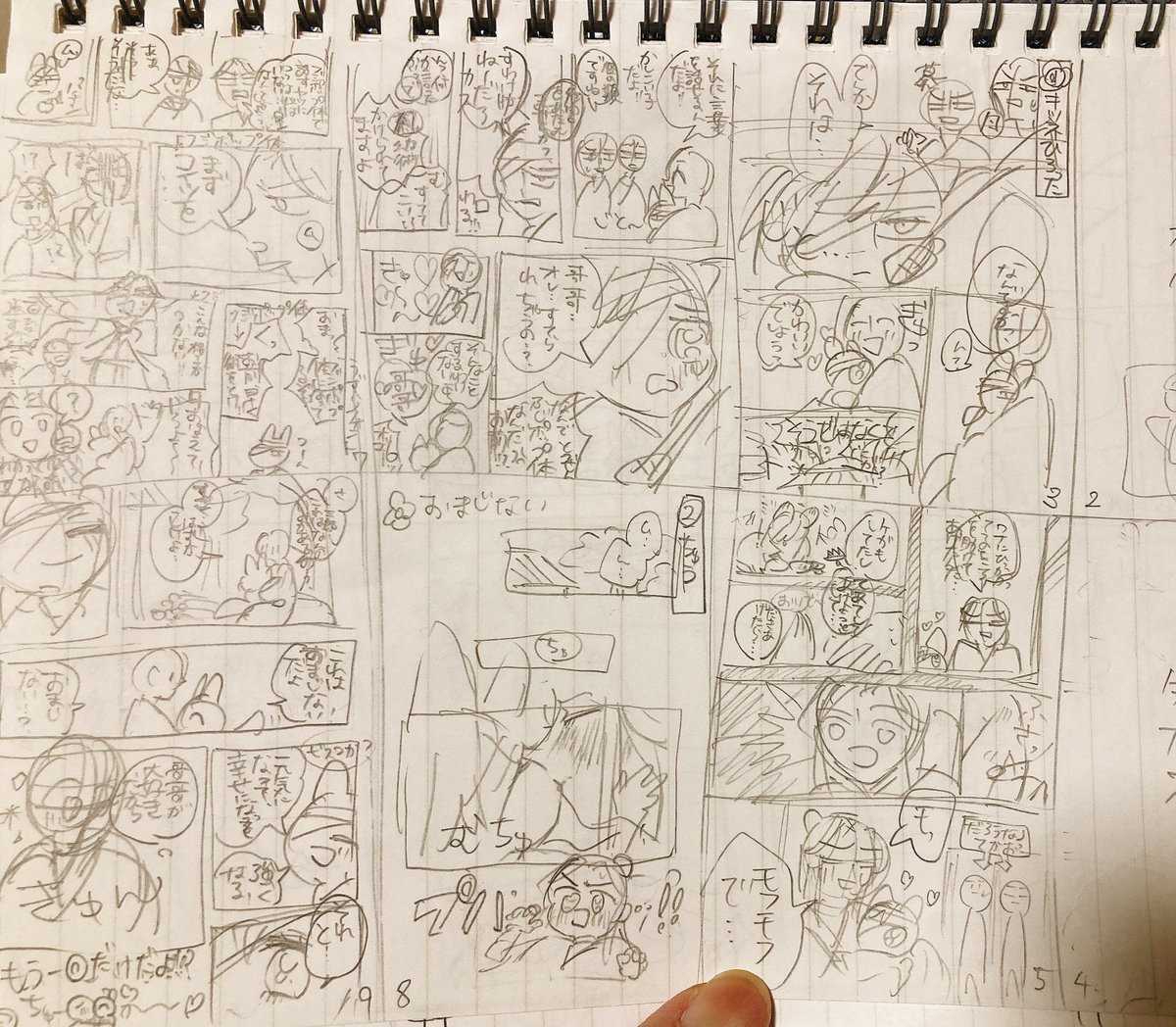 展示マンガのネーム
いつもA5のノートに詰めて描いてます📝 