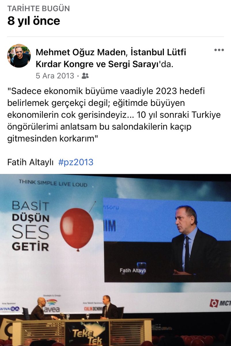 zzma1's tweet photo. 8 yıl önce bugün @fatihaltayli Brandweek’te söylemiş… Bilsek gerçekten kaçardık. https://t.co/Yc4FubNB2x