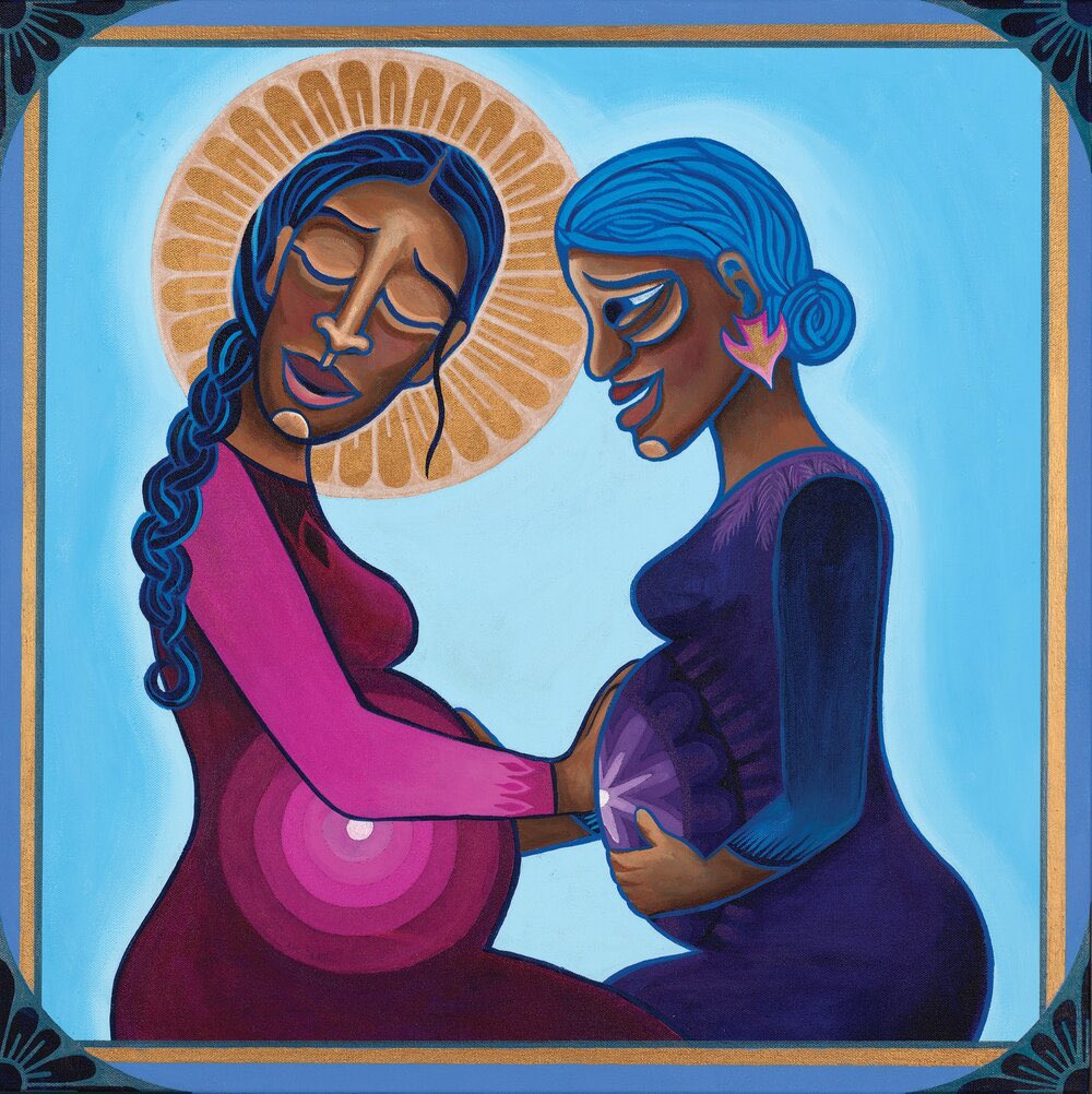 michaelfrost6's tweet photo. Mary and Elizabeth, by Rev Lauren Wright Pittman. https://t.co/sVNvRRL54s