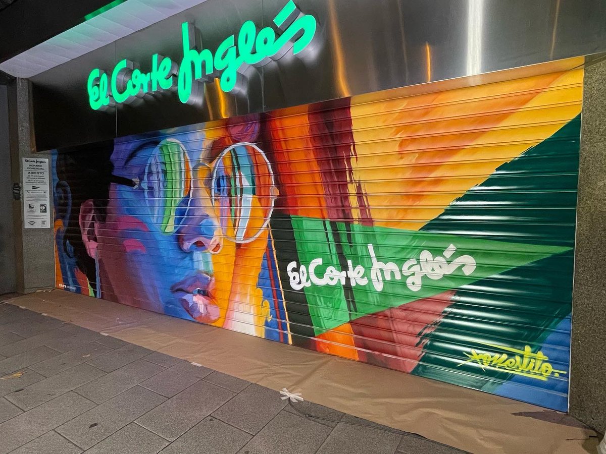 Konestiloart's tweet photo. ‘Color, vive en color’ @konestiloart Decoración para @elcorteingles de la Calle Princesa en Madrid con @liganacgraffiti #konestilo #konestiloart #elcorteingles #calleprincesa #madrid #demadridalcielo #madriz #glasses #glassesgirl #colorful #graffiti #art #streetart https://t.co/PnL3gbFZ5z