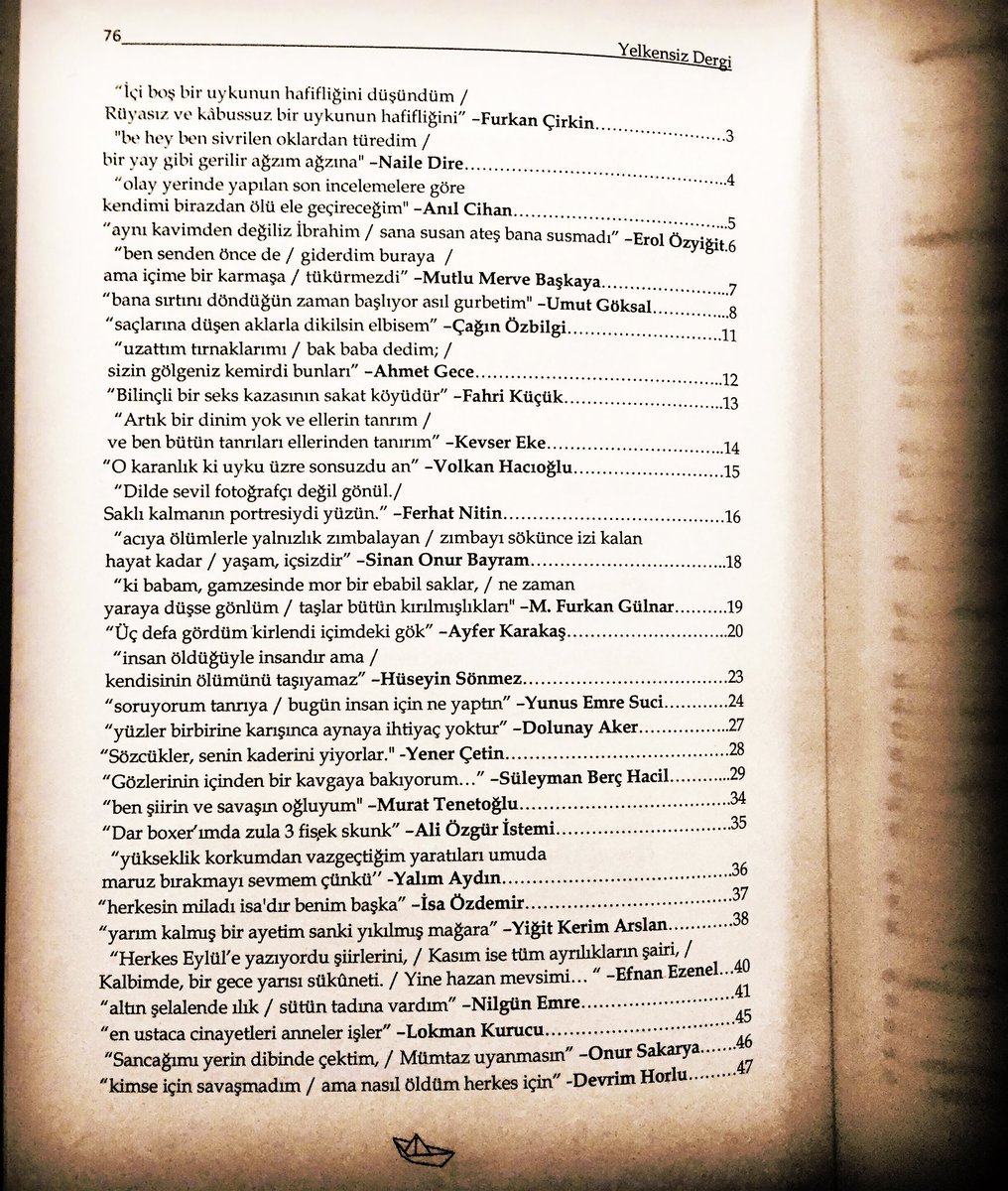 YENİ YIL ÇEKİLİŞİ:

Bu tweeti beğenip retweetleyen iki takipçimize görseldeki edebiyat ve şiir dergileri hediye edilecektir.
——————————

Son tarih: 31 Aralık 2021.
.   .   .

Çağdaş Türk Şiiri, Günümüz Şiiri, Günümüz Şairlerinden En İyi Mısralar: