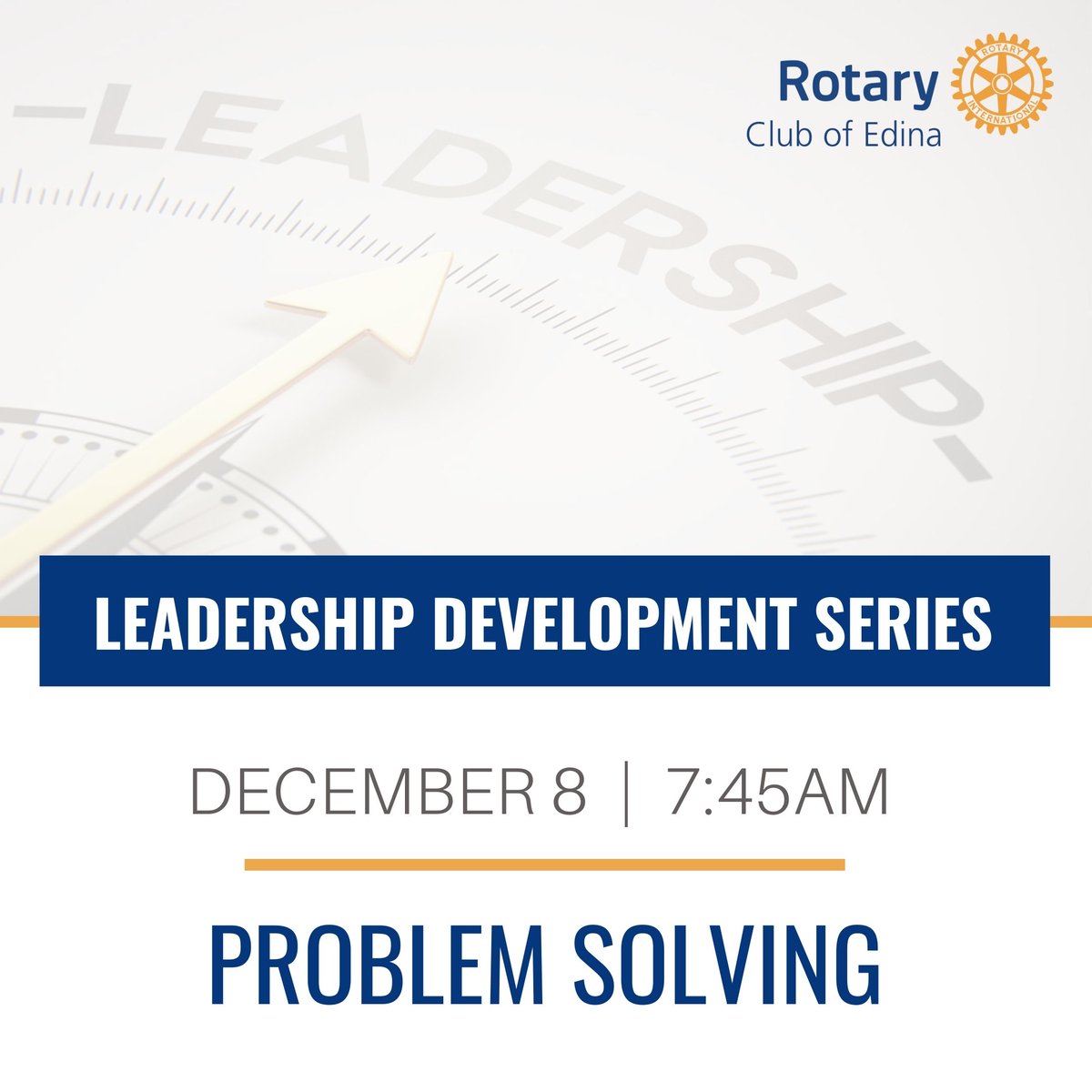 EdinaRotary's tweet photo. Don’t miss our December session of the #EdinaLeadershipSeries: “Problem Solving for Normal People Without Fancy MBAs” with speaker Joel Swanson.

This is FREE and open to the public - invite friends or colleagues! Learn more &amp; register: https://t.co/VPpKNwtEzQ https://t.co/4dV940eoyr