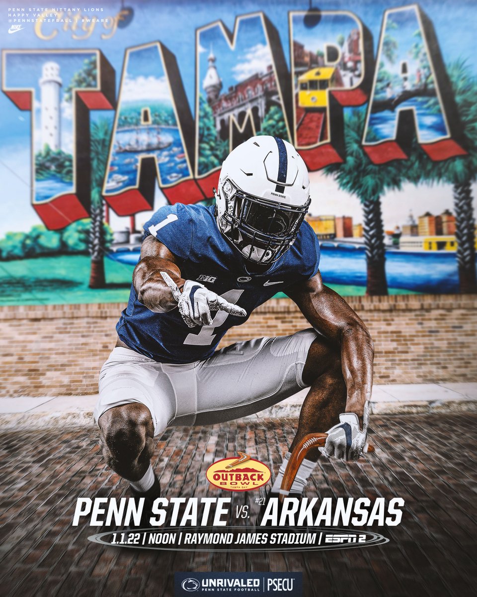 PennStateFball's tweet photo. ☀️⛱️🕶️🌴🌊

@OutbackBowl, here we come.

#WeAre https://t.co/LeLvKfOt95