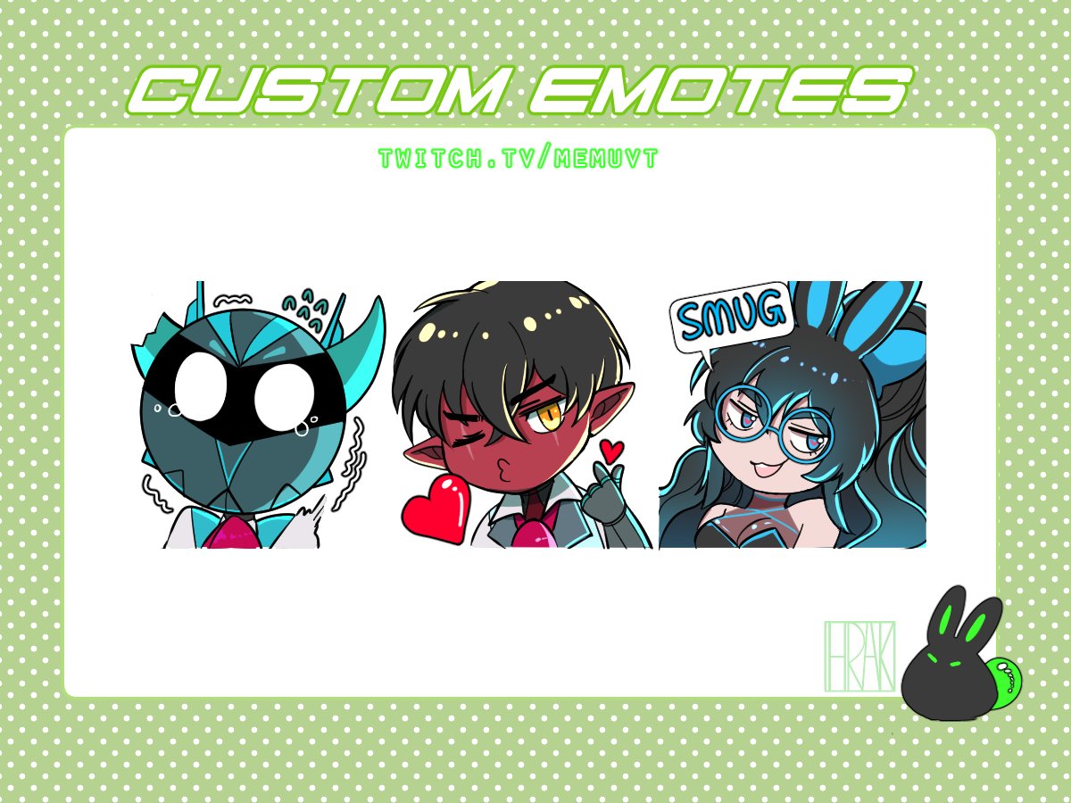 HRAK___S2's tweet photo. Congrats to the @MemuVt for reaching affiliate.
I announce my first ever twitch emotes gifted to my VT son! #MemuArt https://t.co/IimFGva0GR