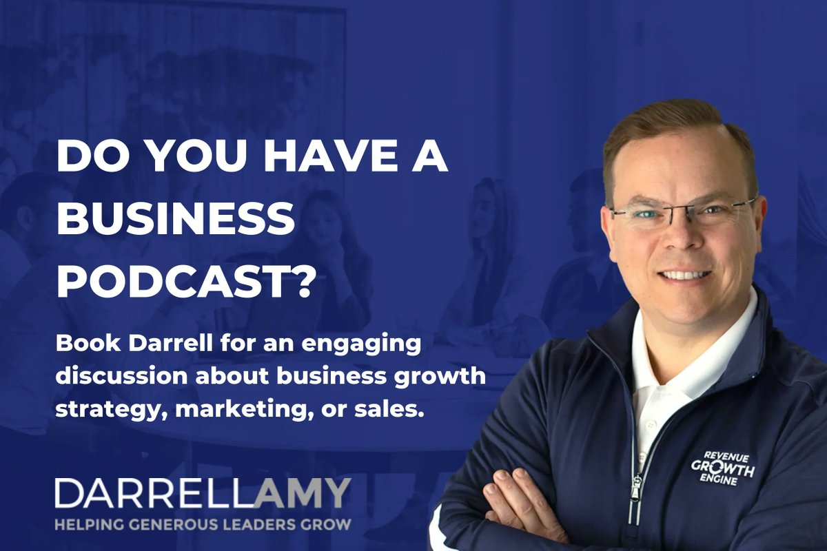 revgrowthengine's tweet photo. Do you have a Business Podcast? Book Darrell Amy for an engaging discussion about business growth strategy, marketing, or sales.
https://t.co/tpxUnjplcS
#RevenueGrowthEngine #RevenueGrowthPodcast #DarrellAmy https://t.co/n7IOFIHkwA