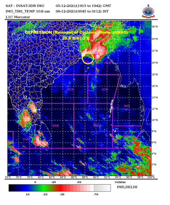 mcbbsr's tweet photo. #Depression over NW Bay of Bengal near north Odisha coast moved northeastwards with a speed of #10kmph during past #6hours, about #65km east-southeast of #Chandbali
It is likely to move NEwards, towards WestBengal coast & weaken into a #WellMarkedLow during next #6hours https://t.co/nyoAV4MUpX