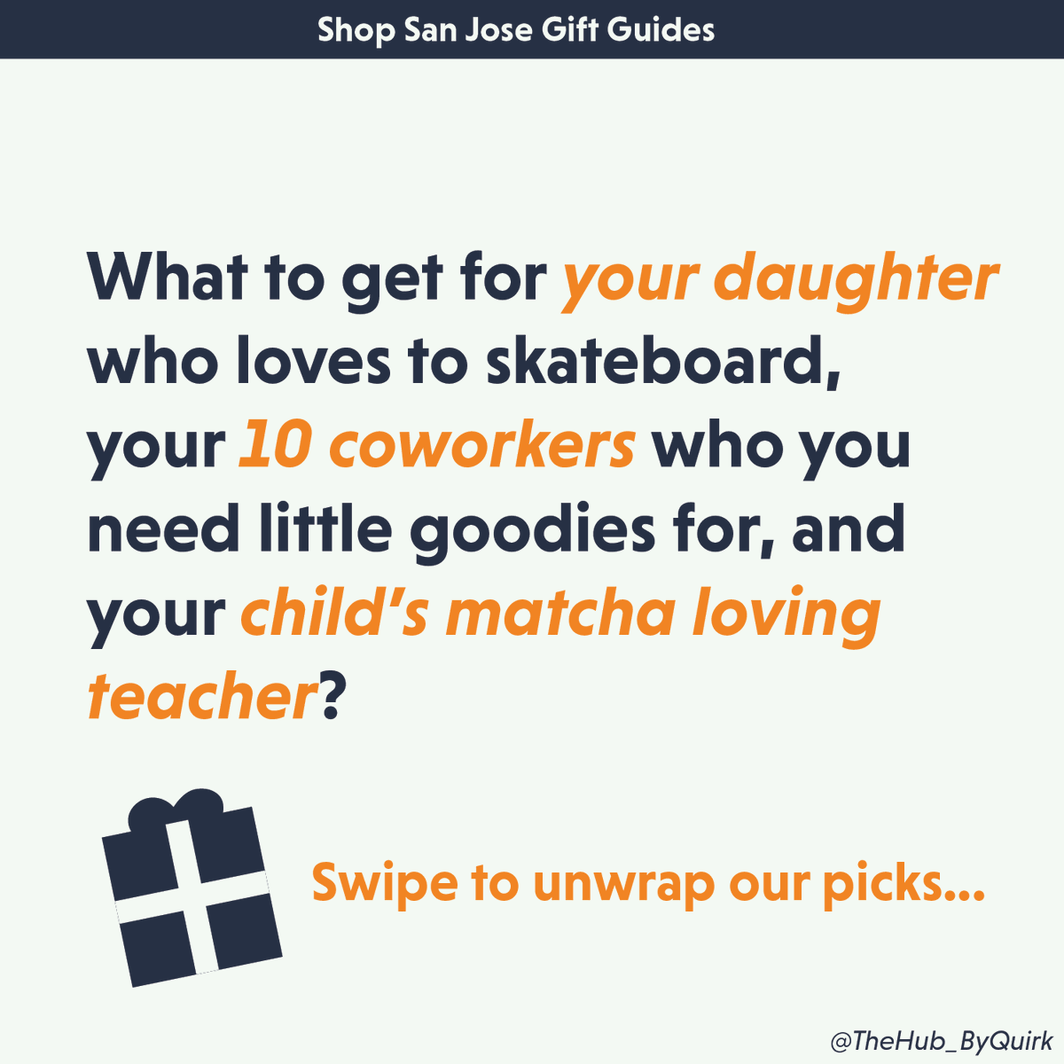 TheHub_ByQuirk's tweet photo. Are you ready for #ShopLocalSJ Gift Guide #4?  Today we'll be heading through #DowntownSJ!

@academiccoffee @sjeconomy @CMRaulPeralez @chavezformayor @SJ_Downtown #SanJose #Holidays https://t.co/zRboGZzDda
