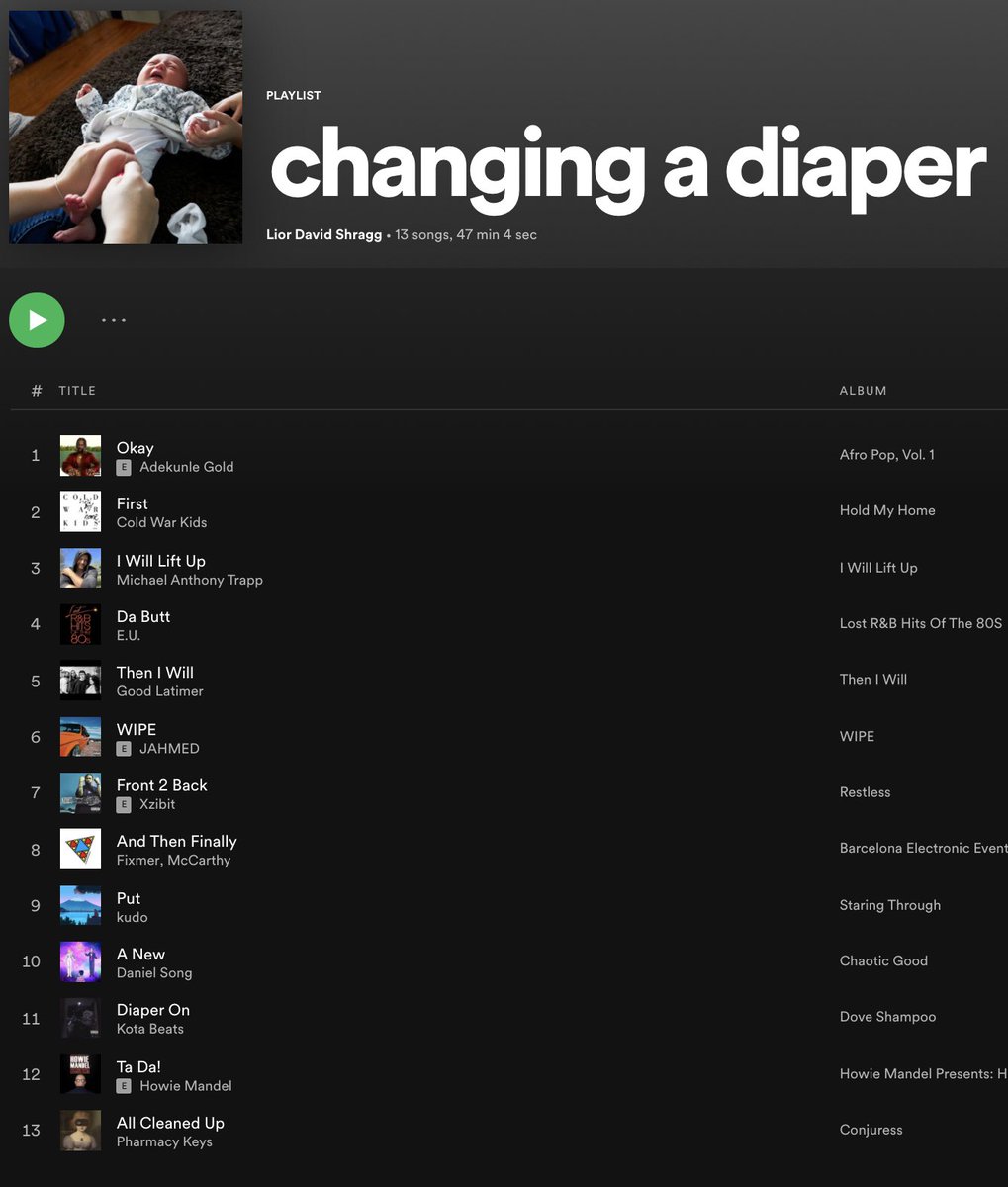 made another playlist for my fellow new parents