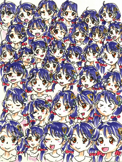 単体絵はほとんど描いた事無いのに気が付けば、あすか先輩の次にたくさん描いてたんだよなあ、さんごちゃん。 