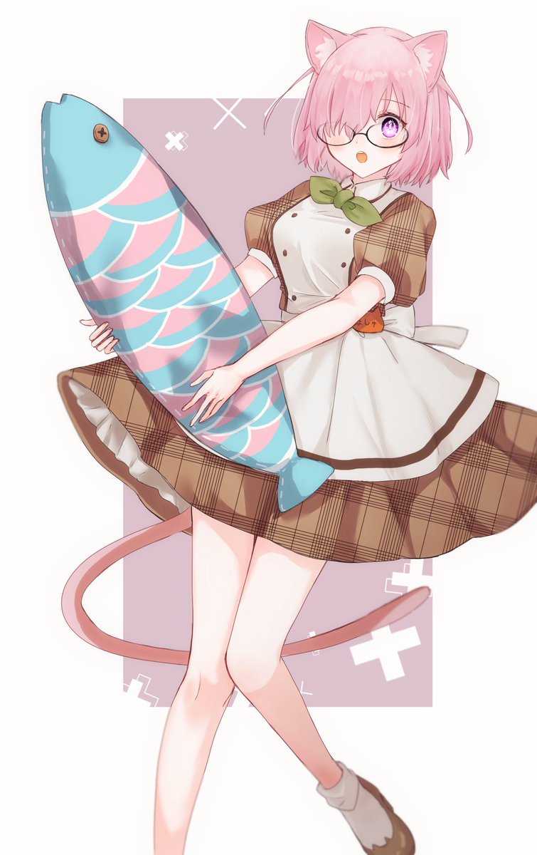 マシュ・キリエライト(Fate) 「グラカニカフェの猫耳マシュかわいい #FGO 」|はるかっぱのイラスト