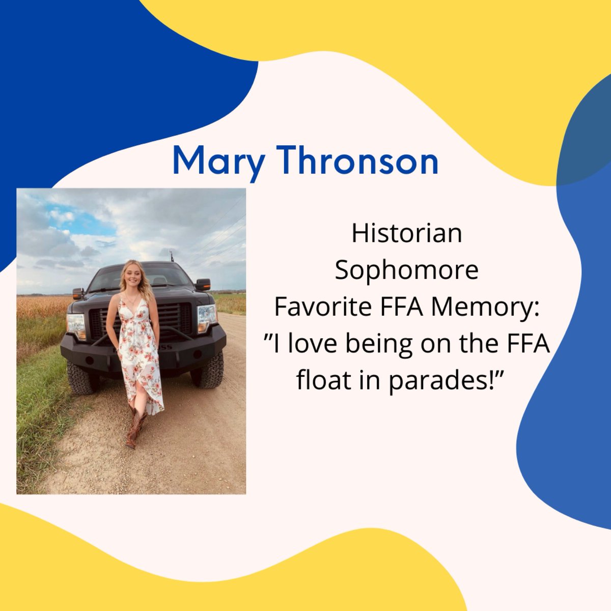 Last, but not least, our historian, Mary!