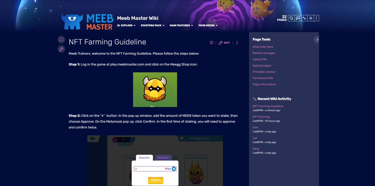 meebmaster_nft's tweet image. Meeb Trainers, our Meeb Wiki has been updated ☺️ 

If you are new to the NFT Farming feature, please refer to the quick guide here 👇
meeb-master.fandom.com/wiki/NFT_Farmi…

#MeebMaster @0xPolygon @BinanceChain