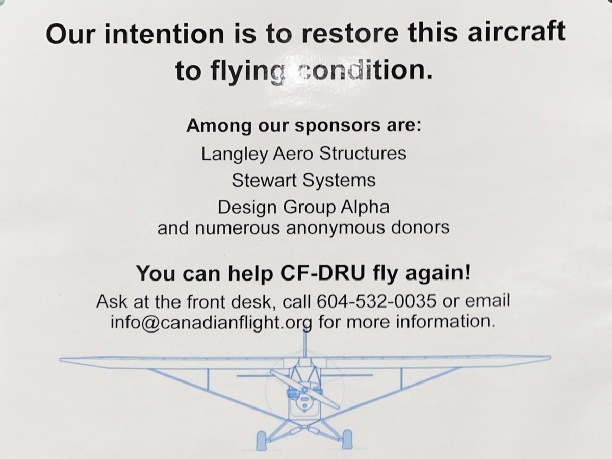 Would you like to help restore a piece of BC aviation history? You can help make the Canadian Piper J3C65 fly again! Visit the front desk, call us at 604-533-0035 or send us an email for more information on how you can help! Thank you to all our sponsors and numerous donors!