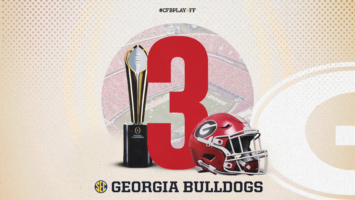 December 5️⃣ #CFBPlayoff Selection Committee Rankings 🏈🏆

3️⃣. Georgia // <a href="/GeorgiaFootball/">Georgia Football</a> // #GoDawgs