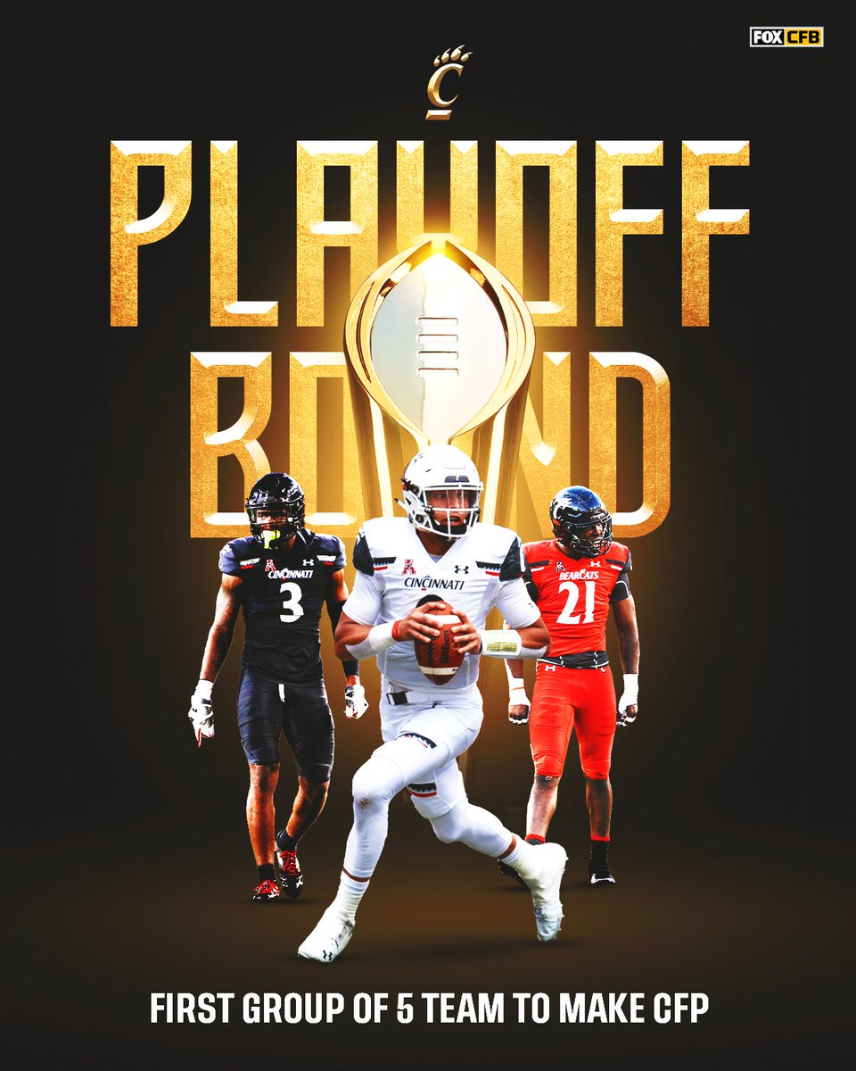 The wait is over! 

<a href="/GoBearcatsFB/">Cincinnati Football</a> becomes the first Group of 5 team to make the College Football Playoff 🙌