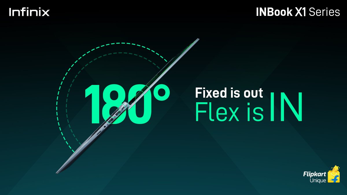 InfinixIndia's tweet photo. The Infinix INBook X1 series comes with 180 degree viewing angles that make it flat out fabulous! #ItsTheInThing 

Launching 8th December only on @flipkart
https://t.co/woxjcaDqJz https://t.co/UNXlveevPE