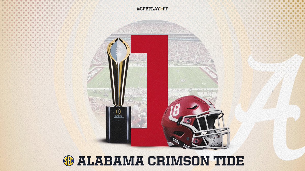 December 5️⃣ #CFBPlayoff Selection Committee Rankings 🏈🏆

1️⃣. Alabama // <a href="/AlabamaFTBL/">Alabama Football</a> // #RollTide