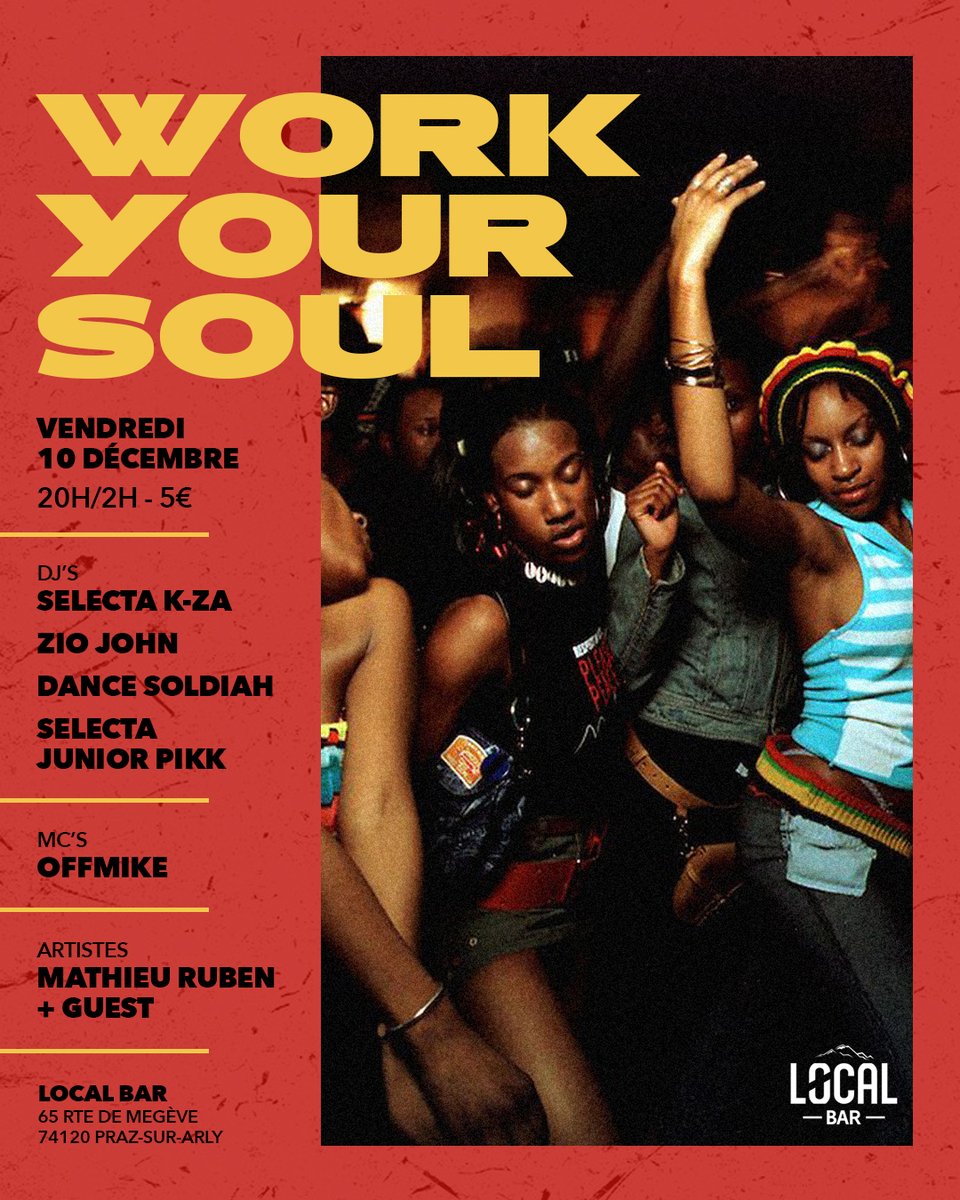 ⚠Direction la Montagne le vendredi 10 Décembre avec Selecta K-za <a href="/DANCESOLDIAH/">DANCE SOLDIAH</a> <a href="/mathieuruben/">Mathieu Ruben</a> 𝕊𝕠𝕦𝕝 (Praz-sur-Arly 74120) ❄🗻 #workyoursoul