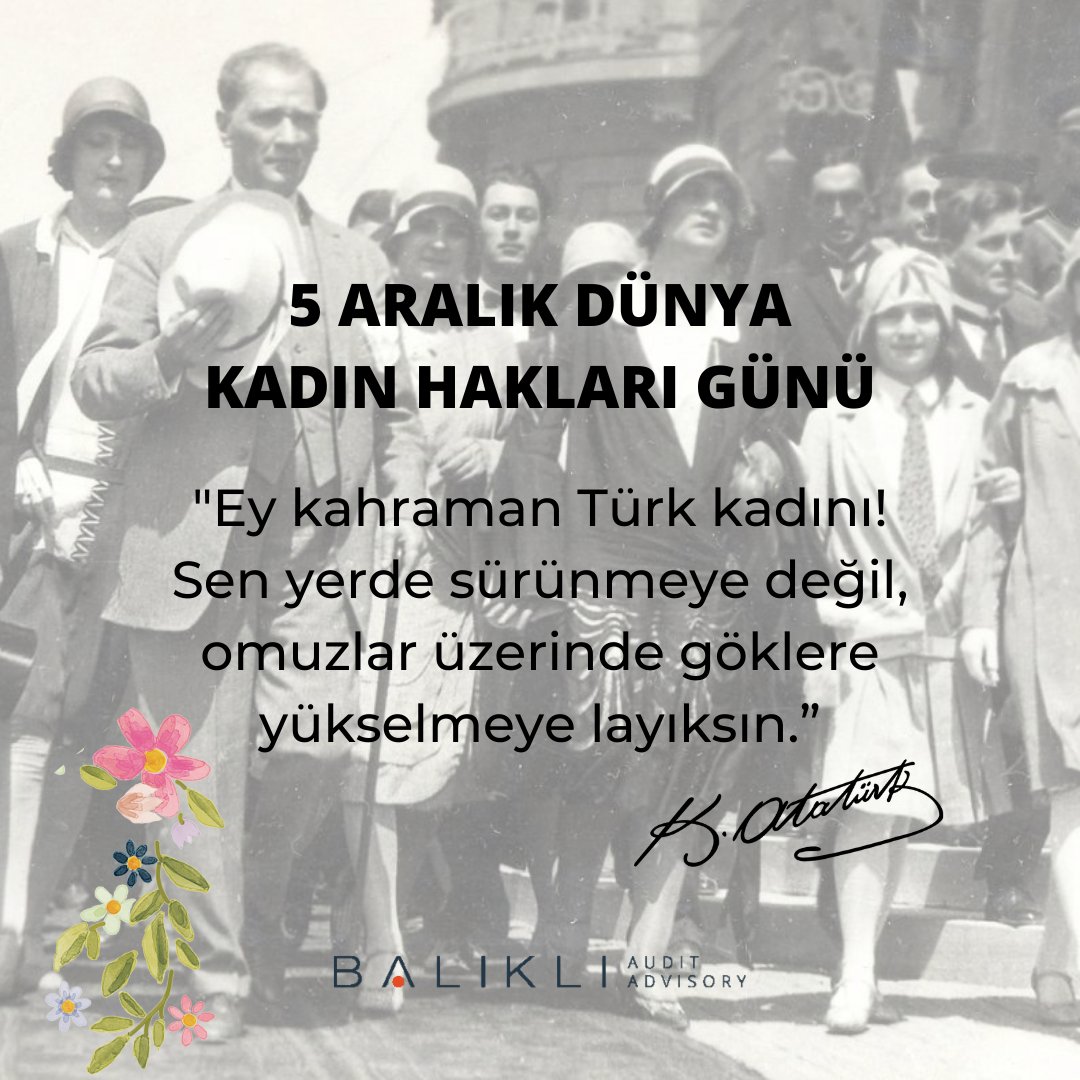 BalikliGroup's tweet photo. 5 Aralık Dünya Kadın Hakları Günü kutlu olsun! Türk kadınına dünyada birçok ülkeden daha önce seçme ve seçilme hakkı veren Atatürk'ü bugünde saygı ve minnetle anıyoruz. https://t.co/wC5hXJRv7Z