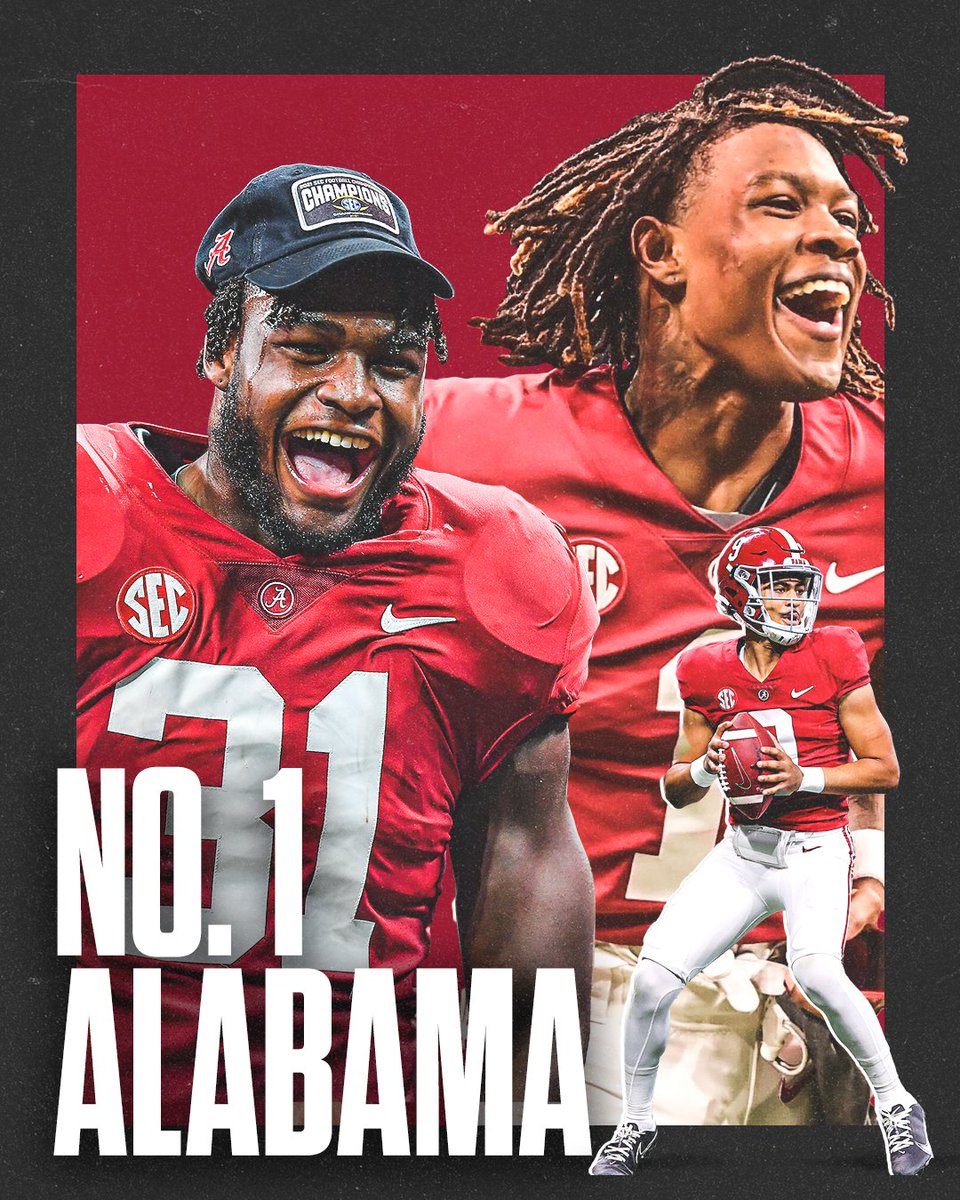 SECNetwork's tweet photo. 𝐈𝐍!

No. 1️⃣ @AlabamaFTBL https://t.co/LMkalDma54