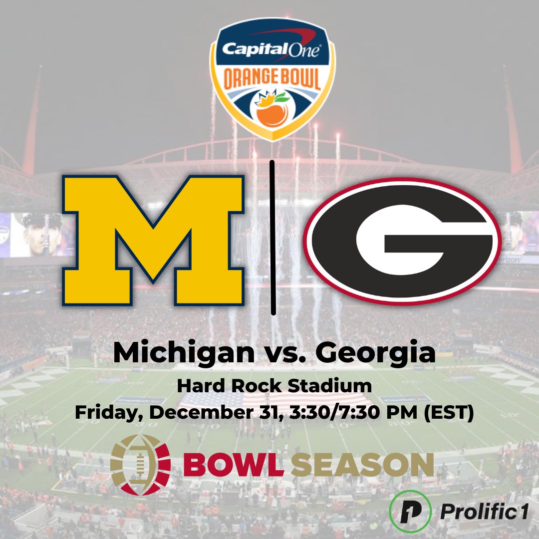 🚨 OFFICIAL: <a href="/UMichFootball/">Michigan Football</a> will take on <a href="/GeorgiaFootball/">Georgia Football</a> in the <a href="/OrangeBowl/">Capital One Orange Bowl</a> 🚨 #BowlSeason