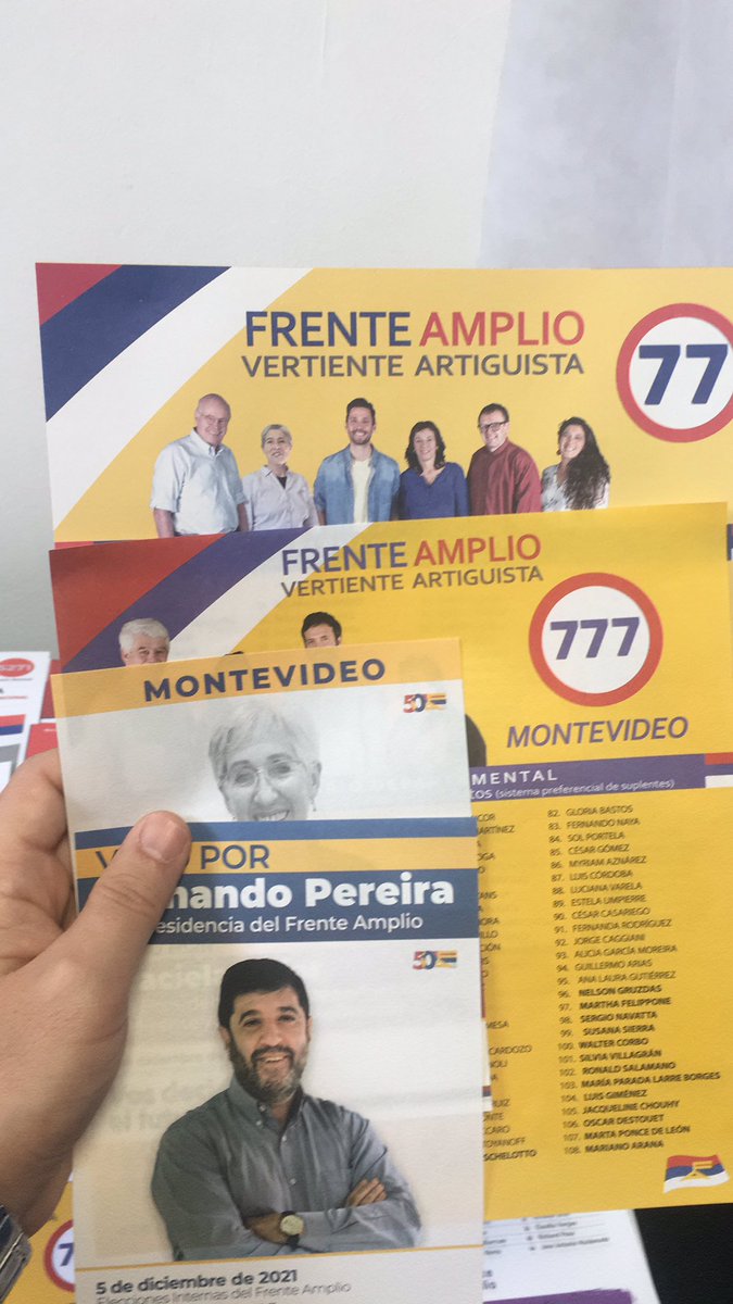 Andres_en_VA's tweet photo. #FernandoPereira sumando la listas 77 y 777 🟥🟦⬜️ con @GVillar_uy por Montevideo 
#EleccionesFA #VosDecidísElFuturo #TransformarParaVolver https://t.co/3qzOnO5Vhx