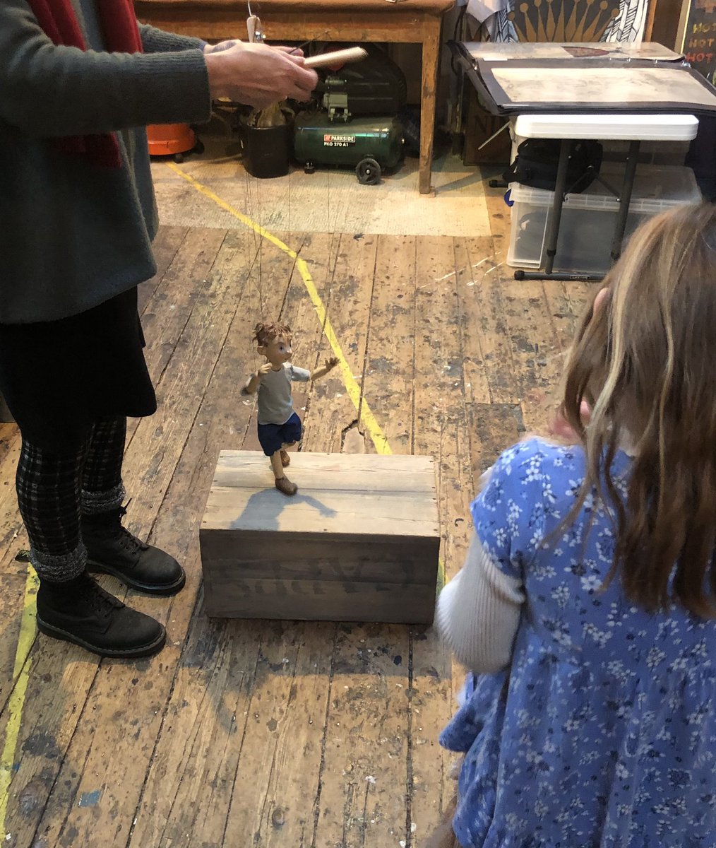 MattHemley's tweet image. Daughter &amp;amp; I loved The Storm Whale at Little Angel this afternoon. The icing on the cake was being invited into the theatre’s workshop by a woman who my 5yo had waved at through the window. Turned out to be the theatre’s founder, Lyndie Wright! And we got our own little show😍